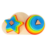 Small foot - houten stapeltoren regenboog cirkel en ster, 19dlg. - afbeelding 4