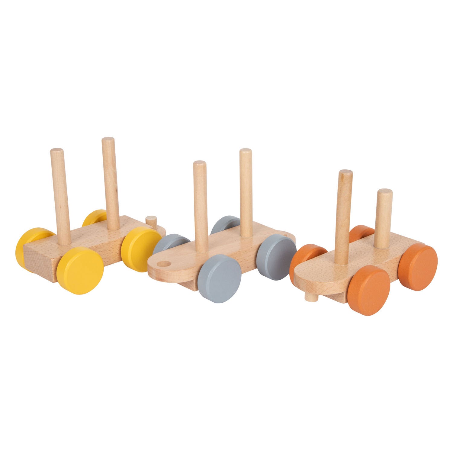 Small foot - houten stapelblokken trein safari, 16dlg.