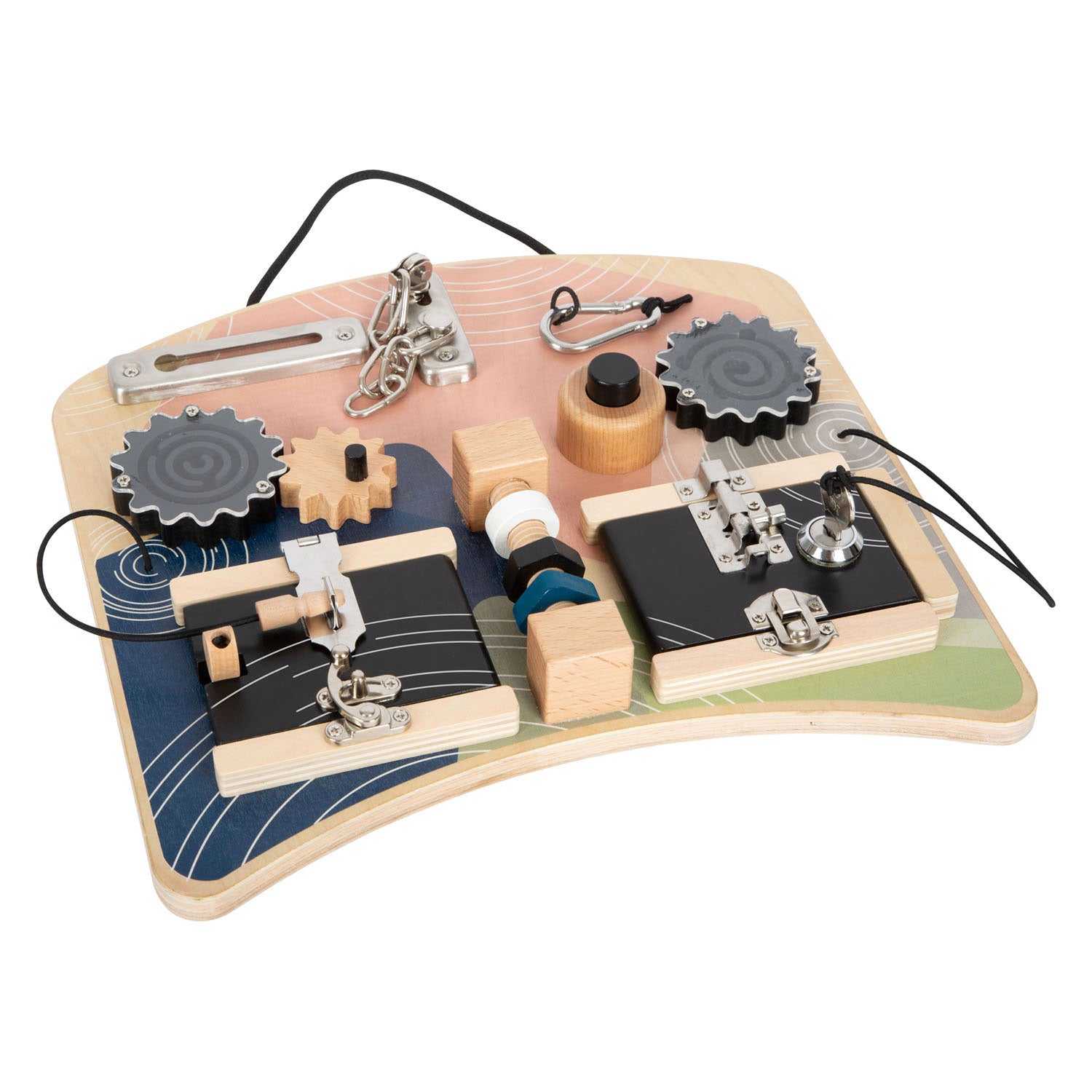 Small foot - houten activiteitenbord rotatie en sloten