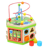 Small foot - houten activitetenkubus met motoriekspiraal safari - afbeelding 1