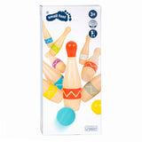 Small foot - houten kegelspel met zigzag patroon, 11dlg. - afbeelding 2