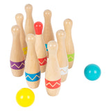 Small foot - houten kegelspel met zigzag patroon, 11dlg. - afbeelding 1