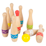 Small foot - houten kegelspel met zigzag patroon, 11dlg. - afbeelding 3
