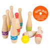 Small foot - houten kegelspel met zigzag patroon, 11dlg.