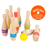 Small foot - houten kegelspel met zigzag patroon, 11dlg. - afbeelding 4