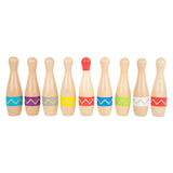 Small foot - houten kegelspel met zigzag patroon, 11dlg. - afbeelding 5