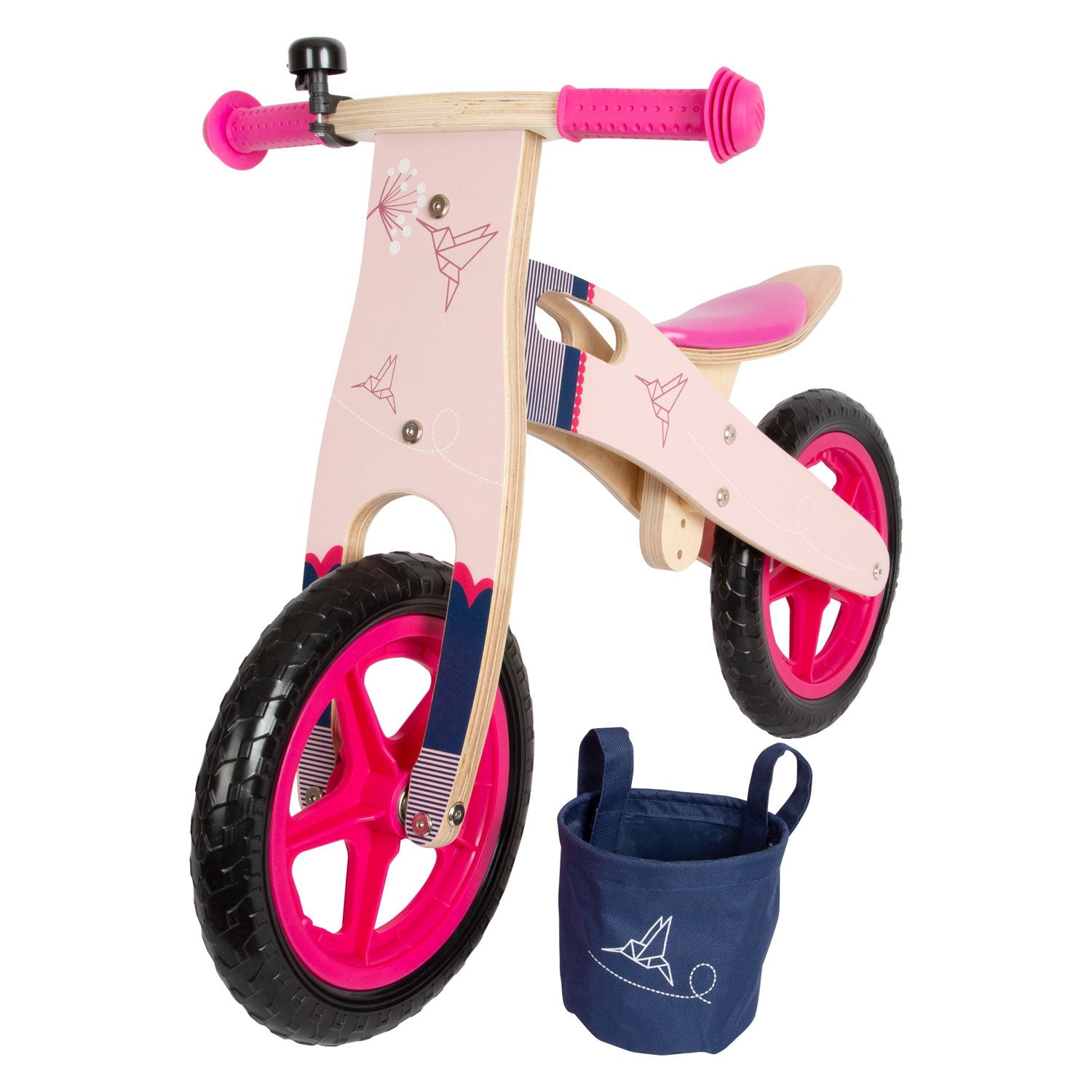 Small foot - houten loopfiets kolibrie roze