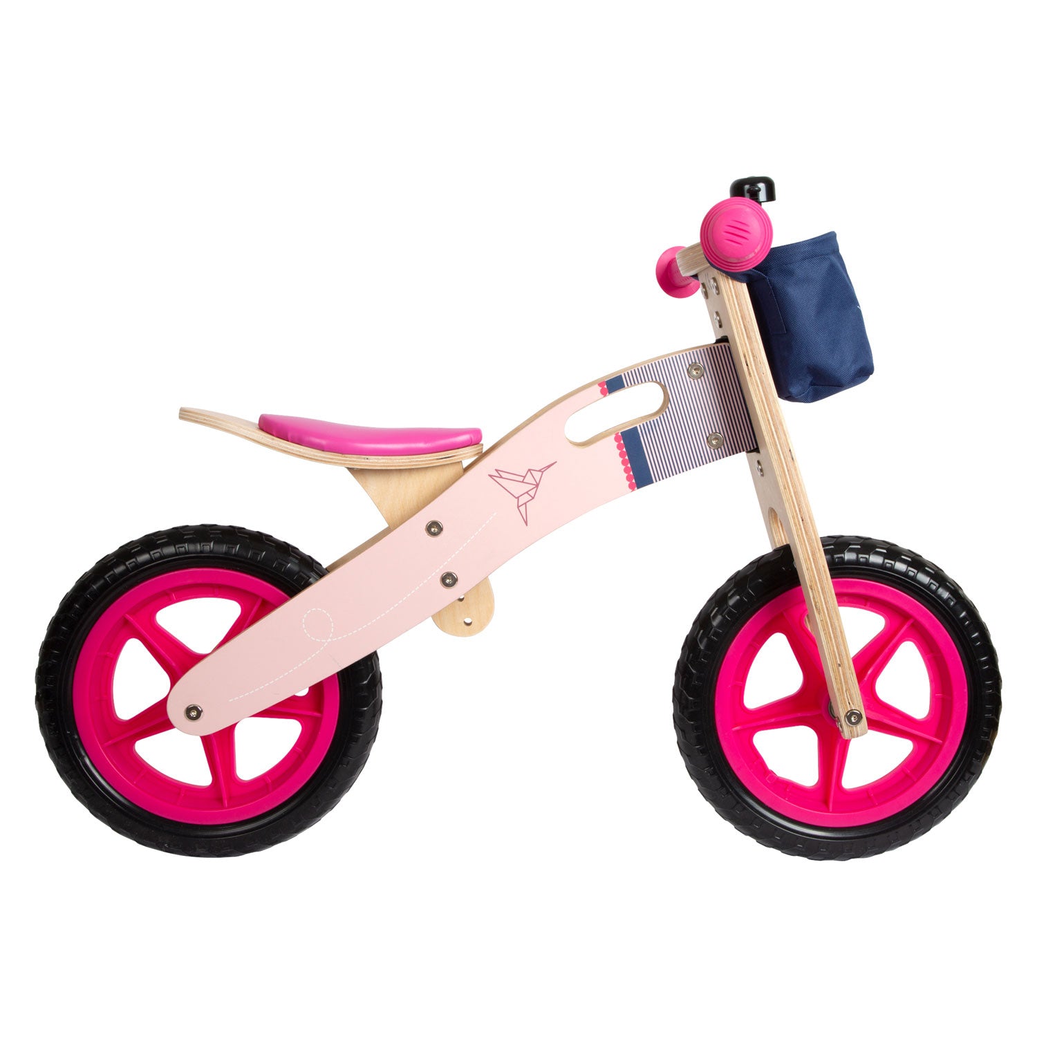 Small foot - houten loopfiets kolibrie roze