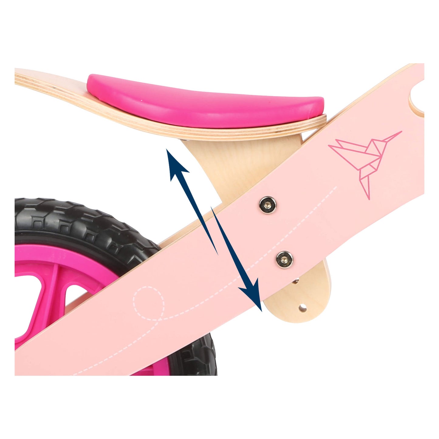 Small foot - houten loopfiets kolibrie roze