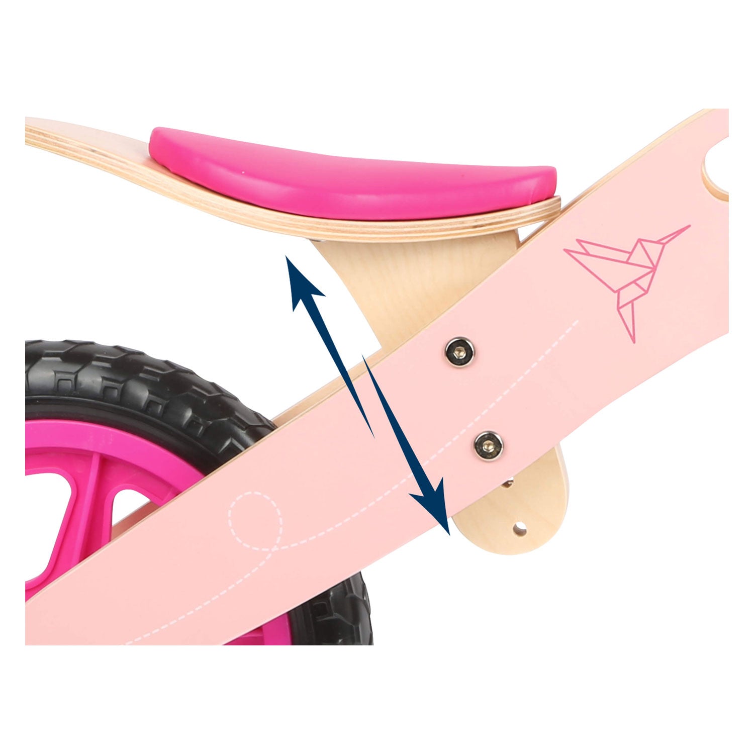 Small foot - houten loopfiets kolibrie roze