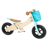 Small foot - houten driewieler en loopfiets 2in1 maxi turquoise - afbeelding 4