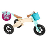 Small foot - houten driewieler en loopfiets 2in1 maxi turquoise - afbeelding 5
