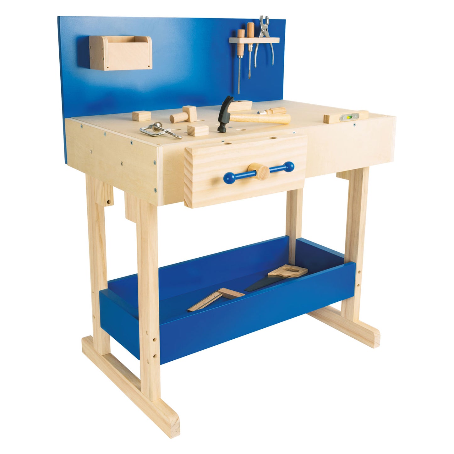 Small foot - houten speelgoedwerkbank blauw met accessoires