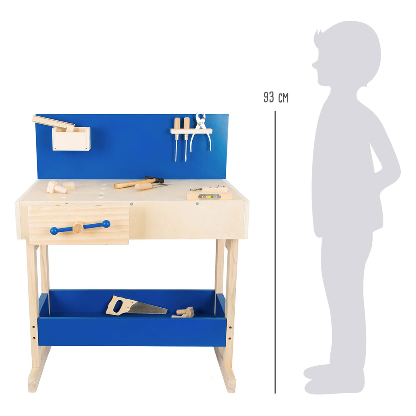 Small foot - houten speelgoedwerkbank blauw met accessoires