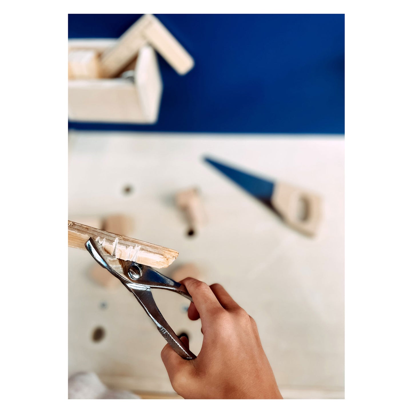 Small foot - houten speelgoedwerkbank blauw met accessoires