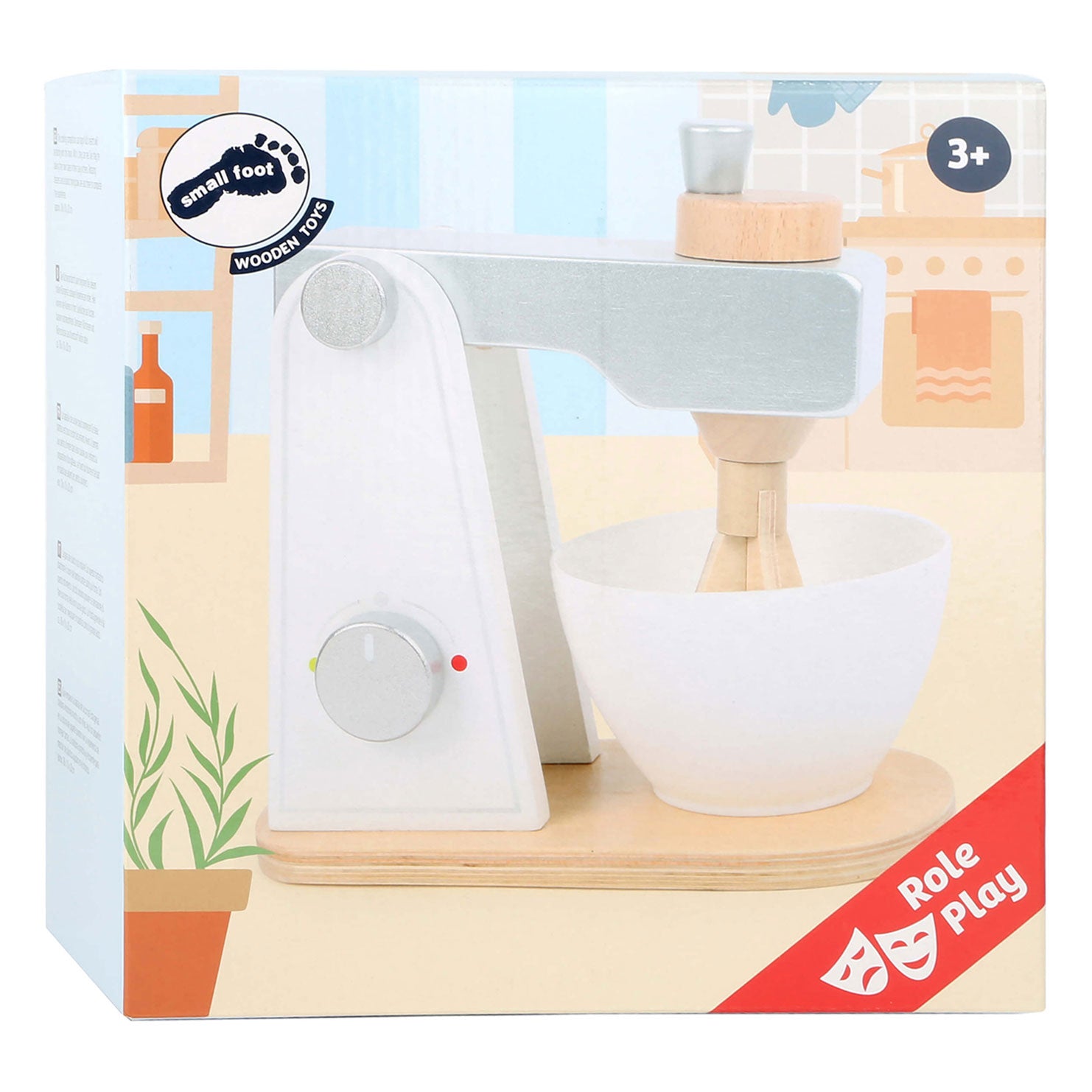 Small foot - houten mixer wit