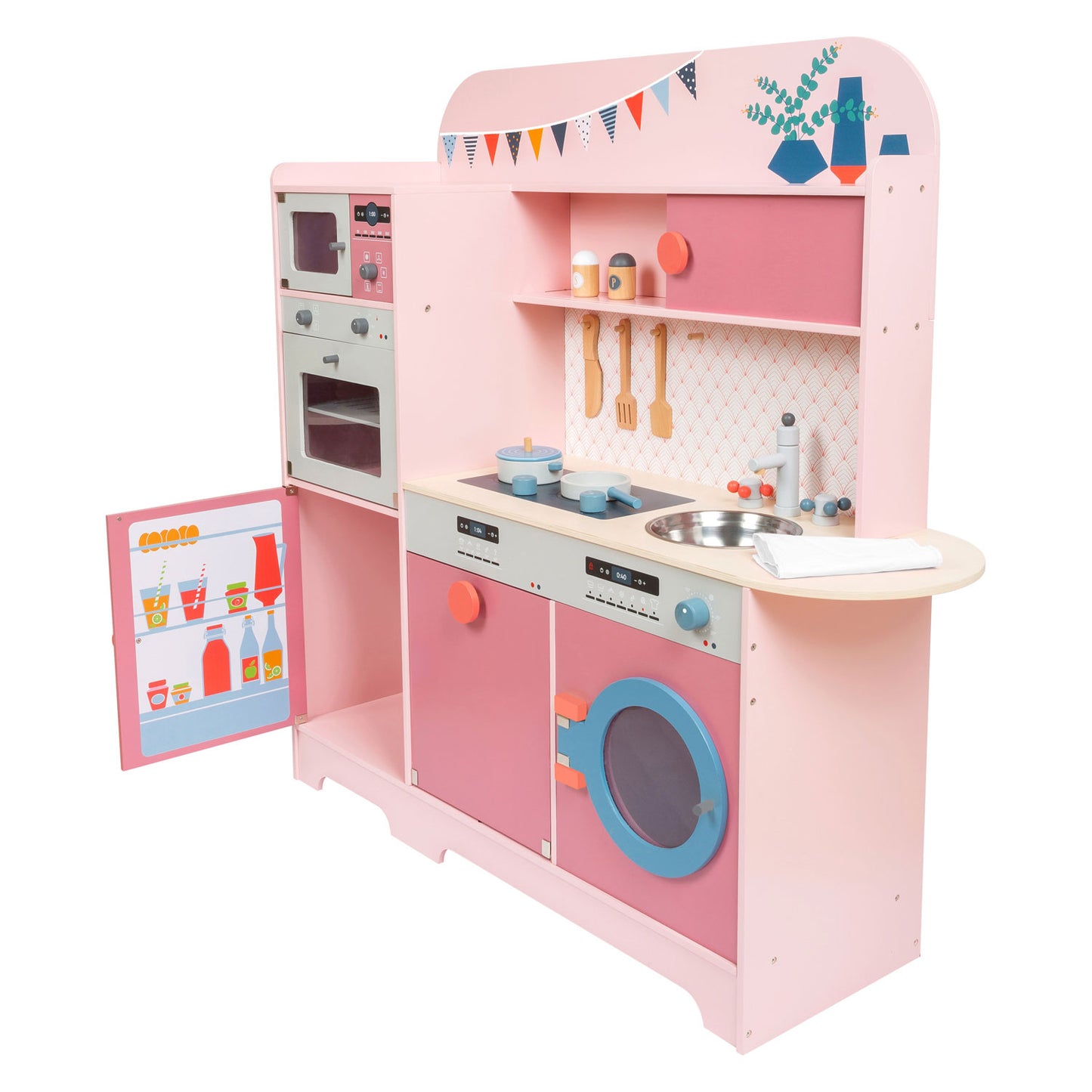 Small Foot Houten Speelkeuken Roze, 12dlg.