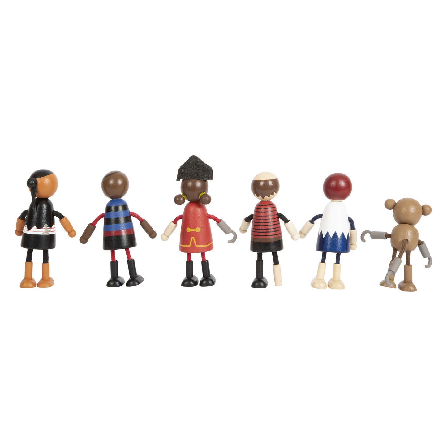 Small foot - houten poppetjes piraat buigbaar, 6st.