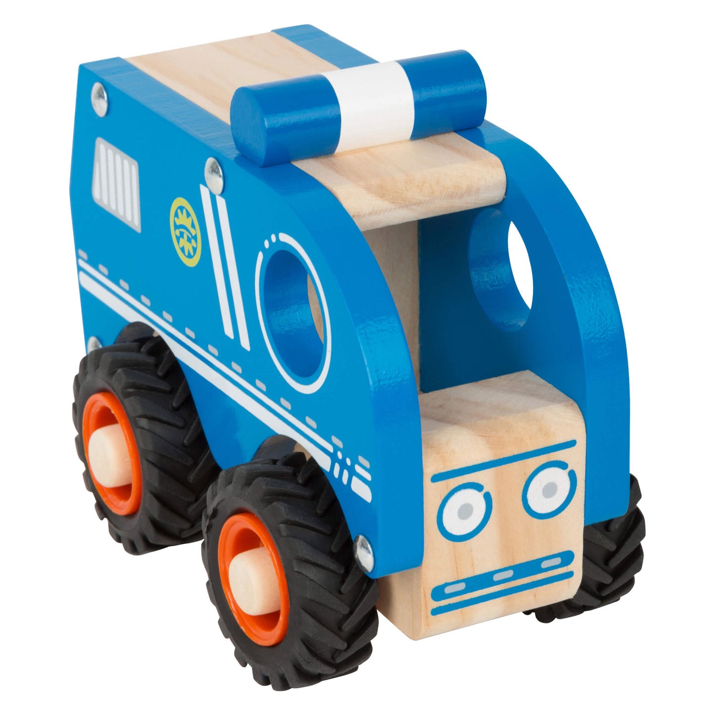 Small foot - houten politieauto blauw