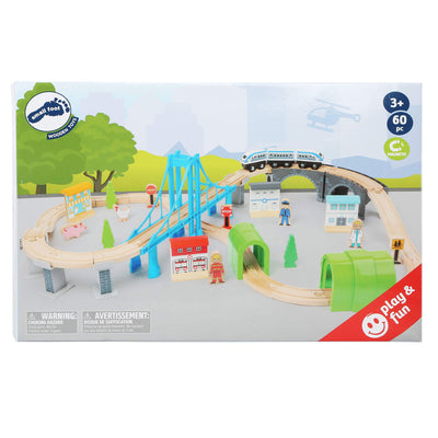Small foot - houten treinset met brug, 60dlg.
