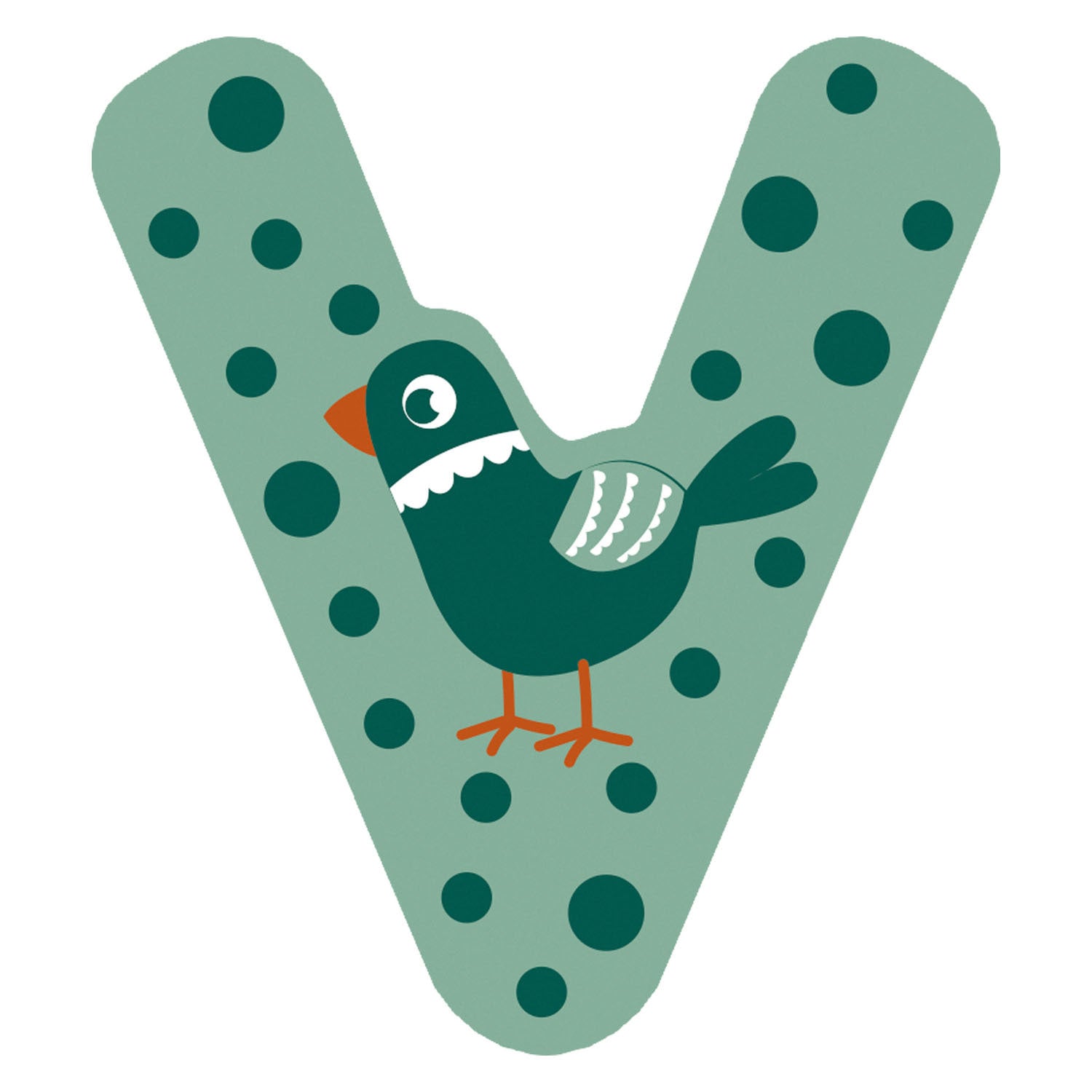 Small foot - houten dieren kinderletter - v