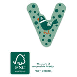 Small foot - houten dieren kinderletter - v - afbeelding 2