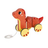 Small foot houten trekfiguur dino