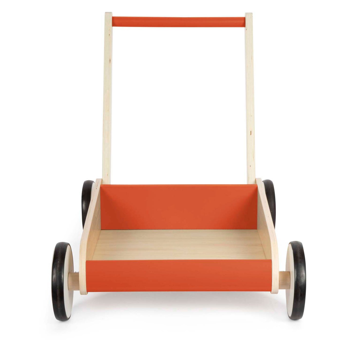 Small foot houten loopwagen koper rood