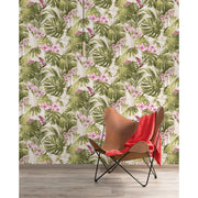 DUTCH WALLCOVERINGS DUTCH WALLCOVERINGS Behang Paradiso groen en roze - afbeelding 2