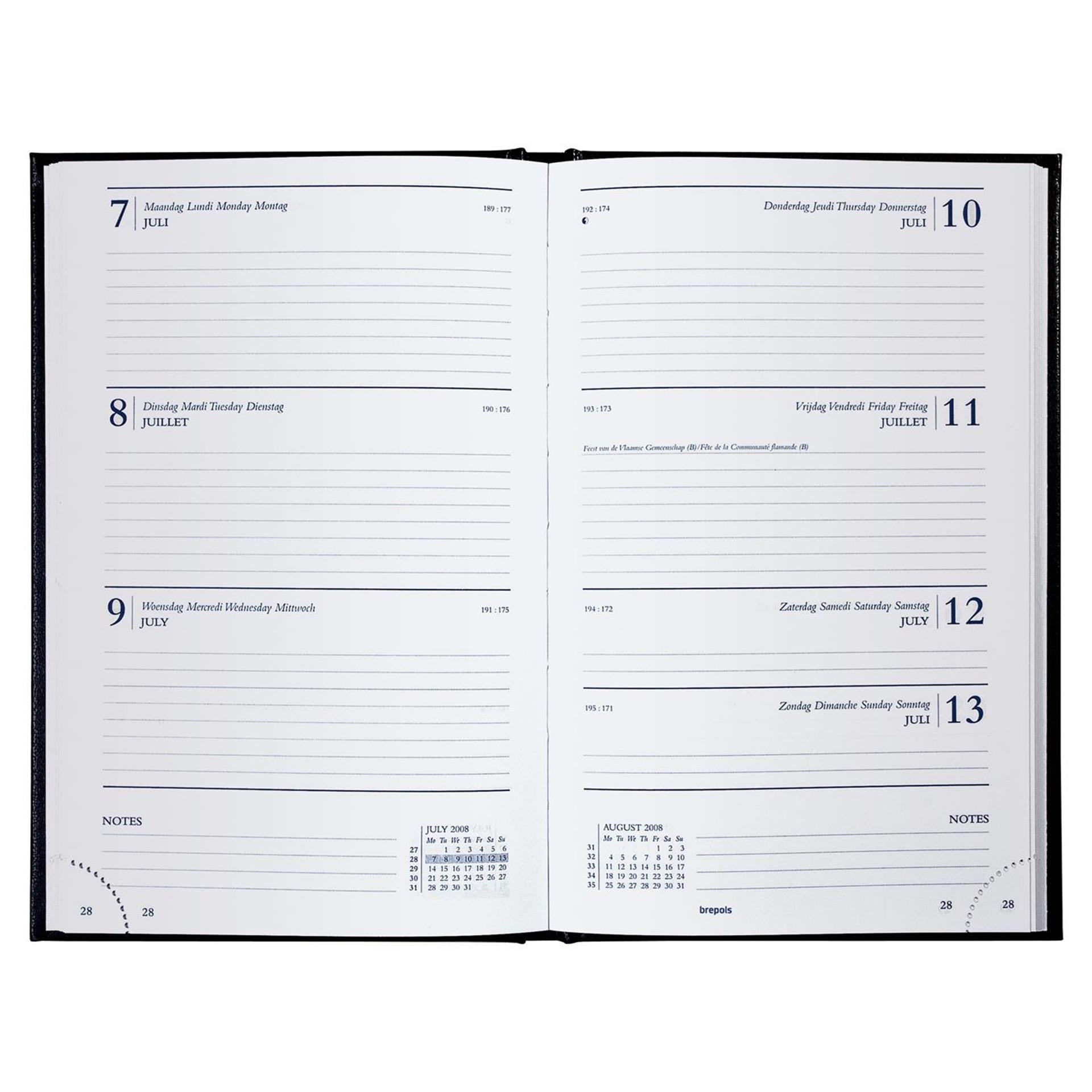 Brepols bureauagenda saturnus week 2026 lima zwart 13x21 cm