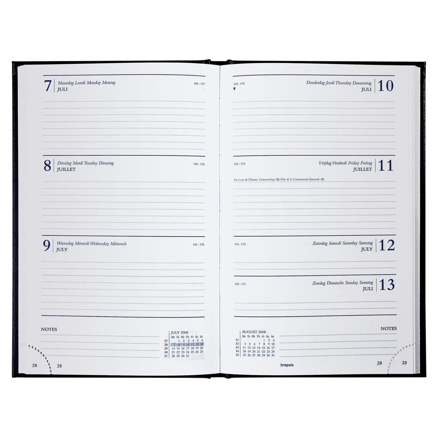 Brepols agenda saturnus week 2026 lima blauw