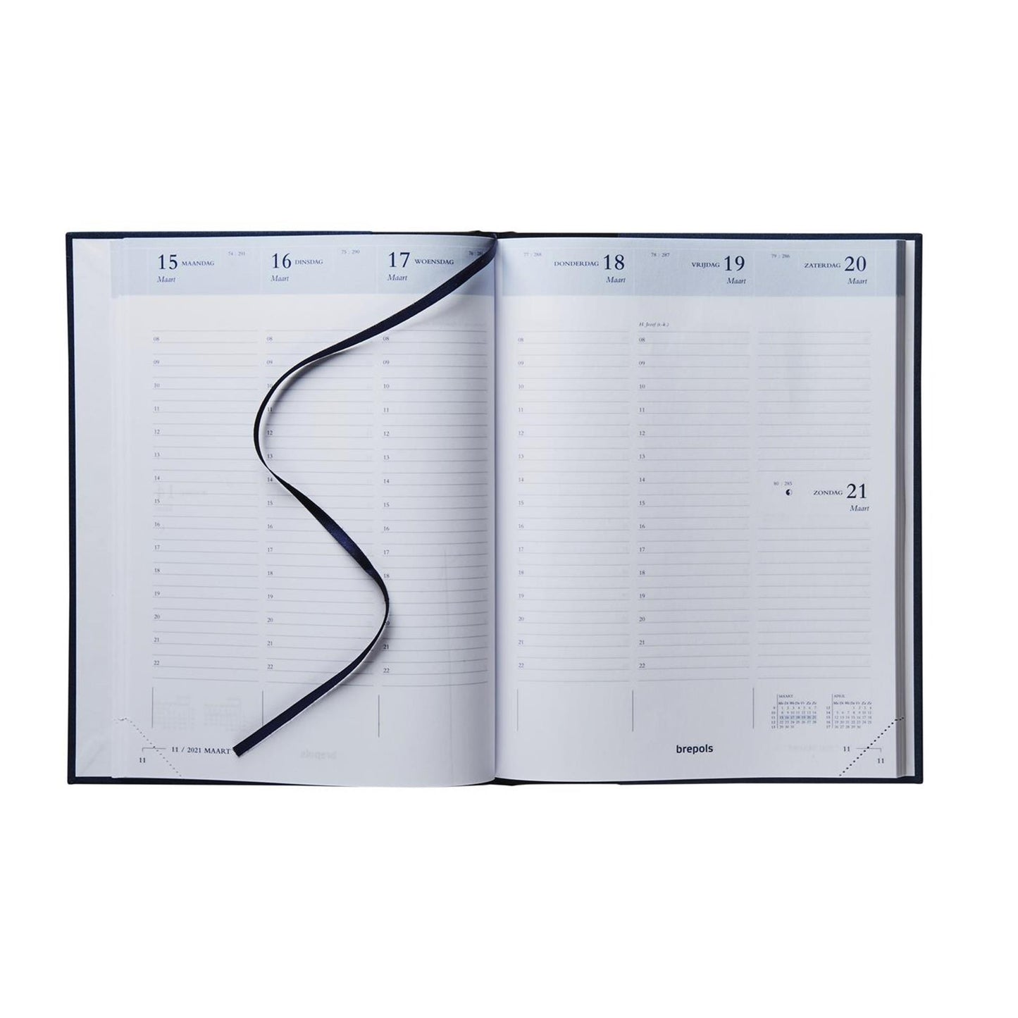 Brepols bureauagendatiming week nl 2026 lima blauw 17x22cm