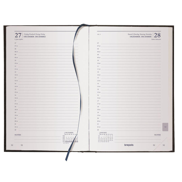 Brepols bureau agenda saturnus 1 dag 2027 lima zwart 13,3x20,8cm