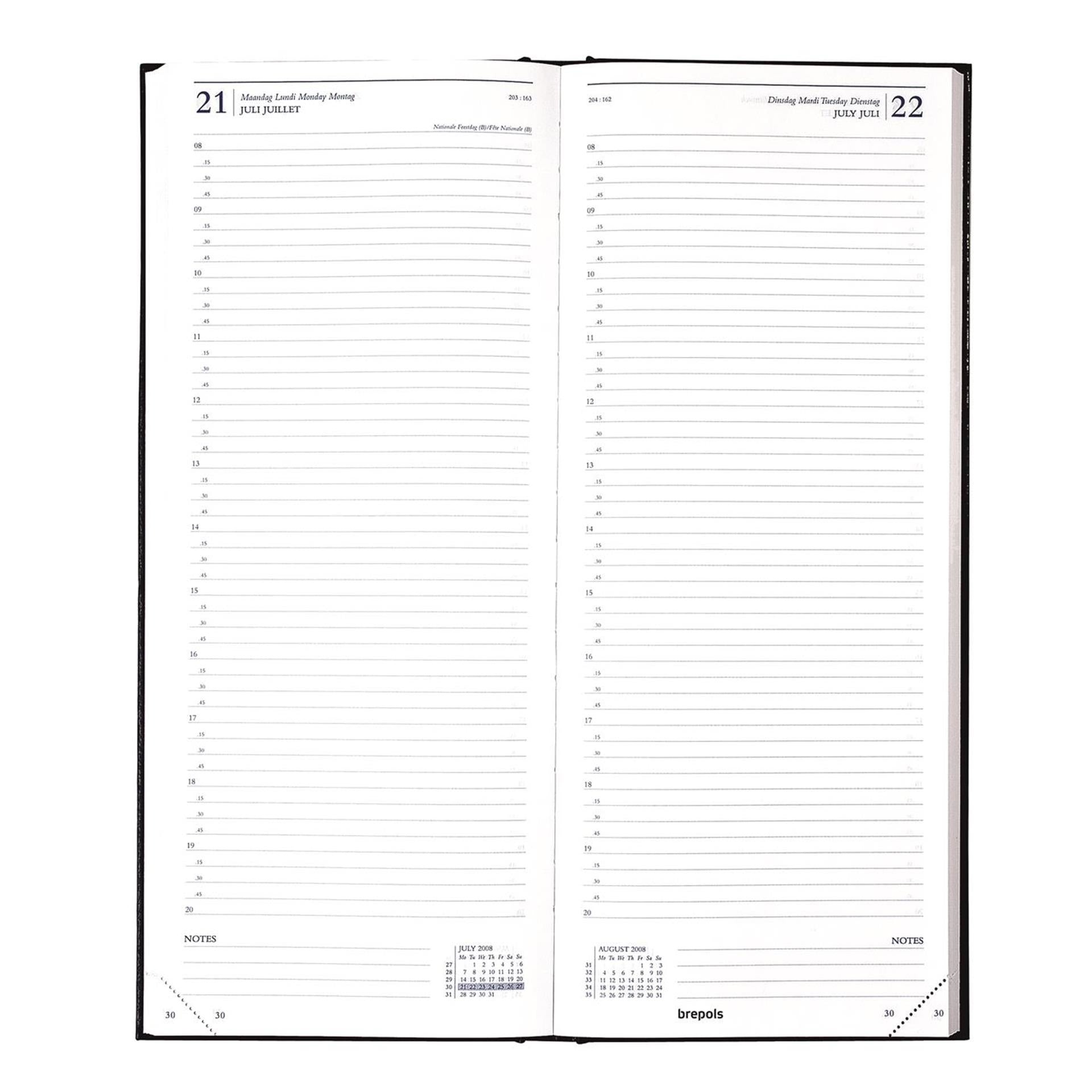 Brepols agenda saturnus 1 dag 2026 lang zwart