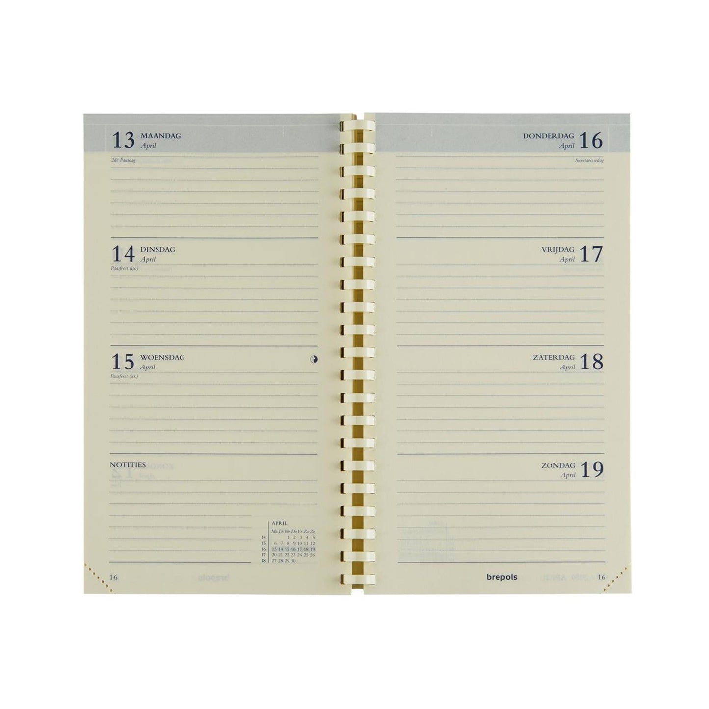 Brepols zakagenda interplan week nl 2026 genova zwart 9x 16 cm