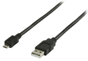Valueline vlcp60500b05 usb 2.0 usb a male - usb micro b male kabel 0,50 m zwart - afbeelding 1