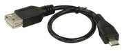 Valueline vlcp60570b02 usb 2.0 usb micro b mannelijk - usb a vrouwelijk adapter kabel 0,20 m zwart - afbeelding 1