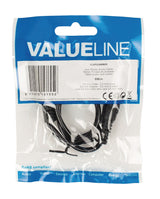 Valueline vlap22000b05 jack stereo audiokabel 3,5 mm mannelijk - 3,5 mm mannelijk 0,50 m zwart - afbeelding 3