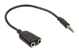Valueline vlap22100b02 jack stereo audio verdeelkabel 3,5 mm mannelijk - 2x 3,5 mm vrouwelijk 0,20 m zwart - afbeelding 2