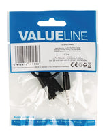 Valueline vlap22100b02 jack stereo audio verdeelkabel 3,5 mm mannelijk - 2x 3,5 mm vrouwelijk 0,20 m zwart - afbeelding 3