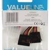 Valueline vlcp73520v015 interne stroom splitterkabel molex mannelijk - 2x sata 15-pins vrouwelijk 0,15 m veelkleurig