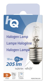Hq hq hqhe27 ball001 halogeenlamp kogel e27 18 w 205 lm 2 800 k - afbeelding 4