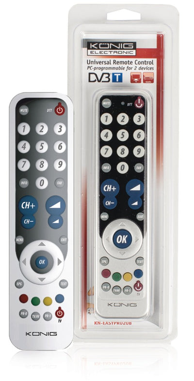K ouml;nig könig kn-easypro20b universele afstandsbediening programmeerbaar met pc voor 2 apparaten