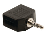 Valueline vlab22945b audio-splitter 3,5 mm male - 2x female zwart - afbeelding 2