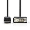 Nedis ccgp37200bk20 displayport - dvi-kabel displayport male - dvi-d 24+1-pins male 2,0 m zwart