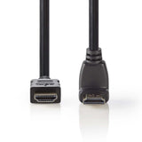 Nedis cvgp34200bk15 high speed hdmi kabel 90 deg; haaks met ethernet 1.5 m zwart - afbeelding 1