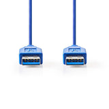 Nedis ccgp61000bu20 usb 3.0-kabel a male - a male 2,0 m blauw - afbeelding 1