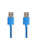 Nedis ccgp61000bu20 usb 3.0-kabel a male - a male 2,0 m blauw - afbeelding 2