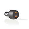 Nedis ccqc600abk autolader 3,0 a 2x usb (qc 3.0) zwart