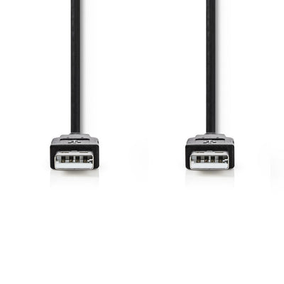 Nedis ccgt60000bk20 kabel usb 2.0 a male - a male 2,0 m zwart